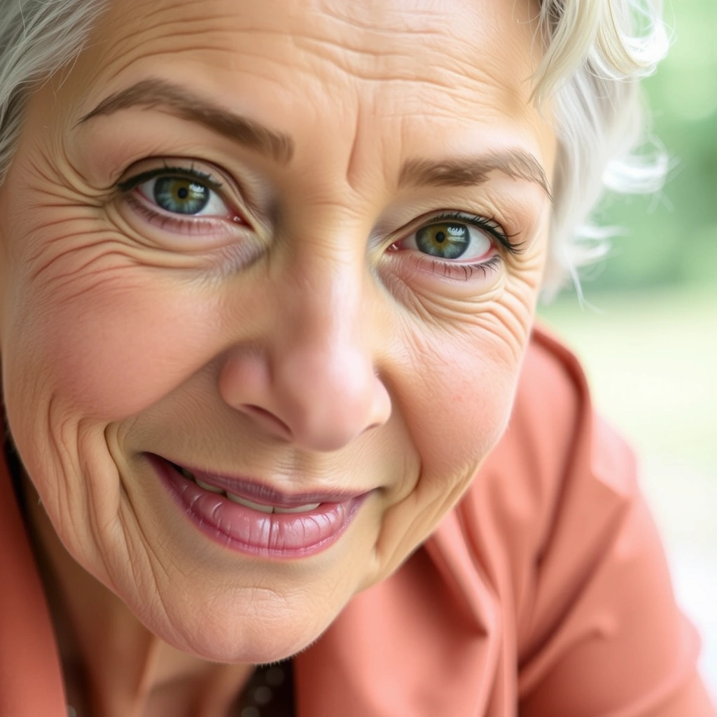 Porträt einer älteren Dame, die ihre Gesundheit im Alter verbessert hat